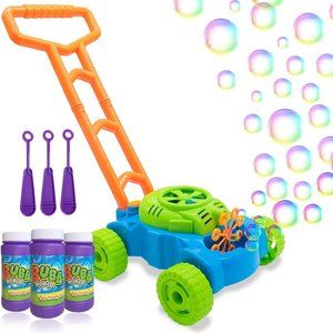 Lydaz Bubble Lawn Mower for Toddlers, Kids Bubble Blower Maker Machine